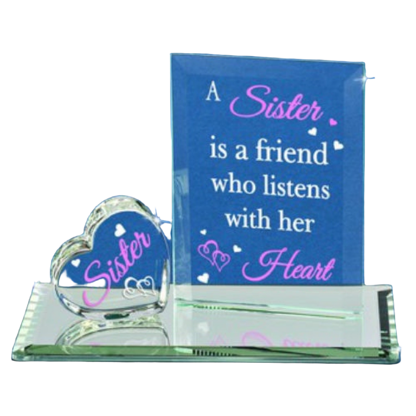 Glass Baron "Listens With Her Heart" Sister Figurine Plaque