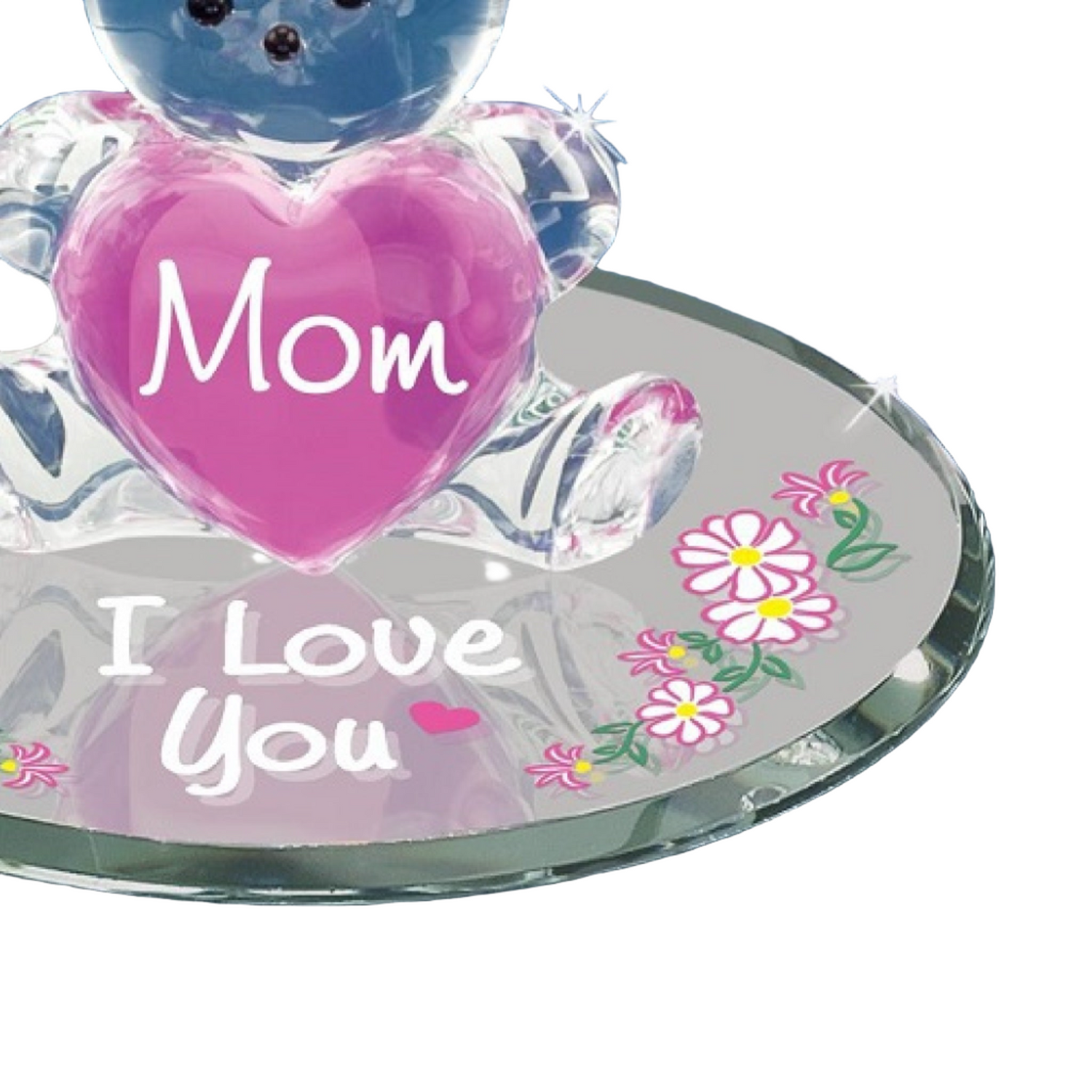 Glass Baron "Mom, Love You" Bear Figurine