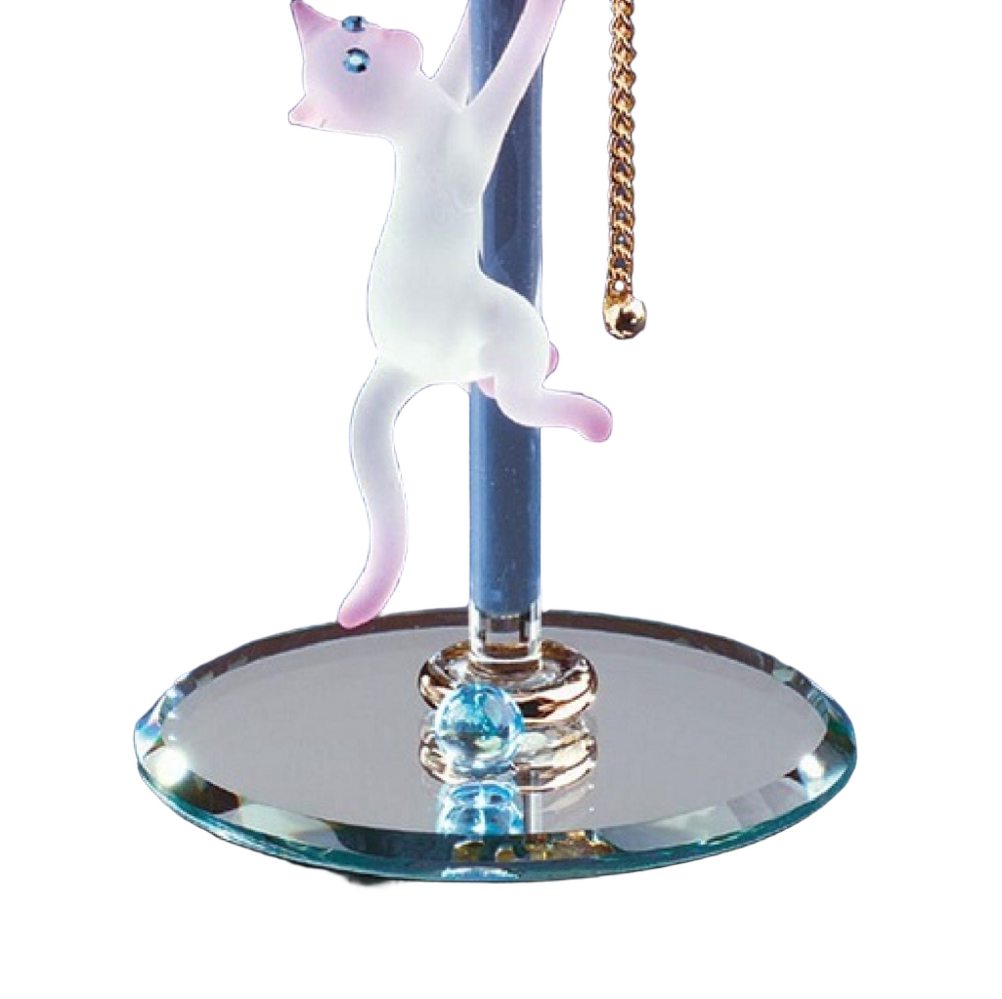 Glass Baron Cat with Lamp Figurine