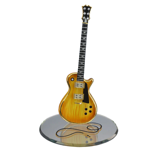 Glass Baron Classic Woodgrain Guitar Figurine