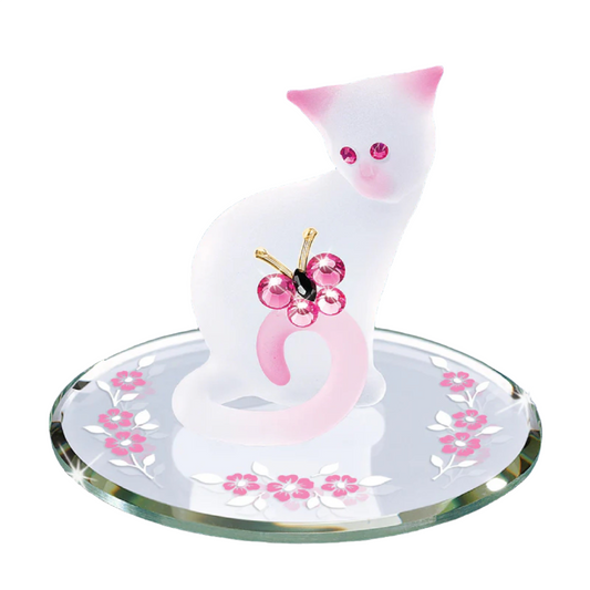 Glass Baron Pretty Pink Kitty Figure