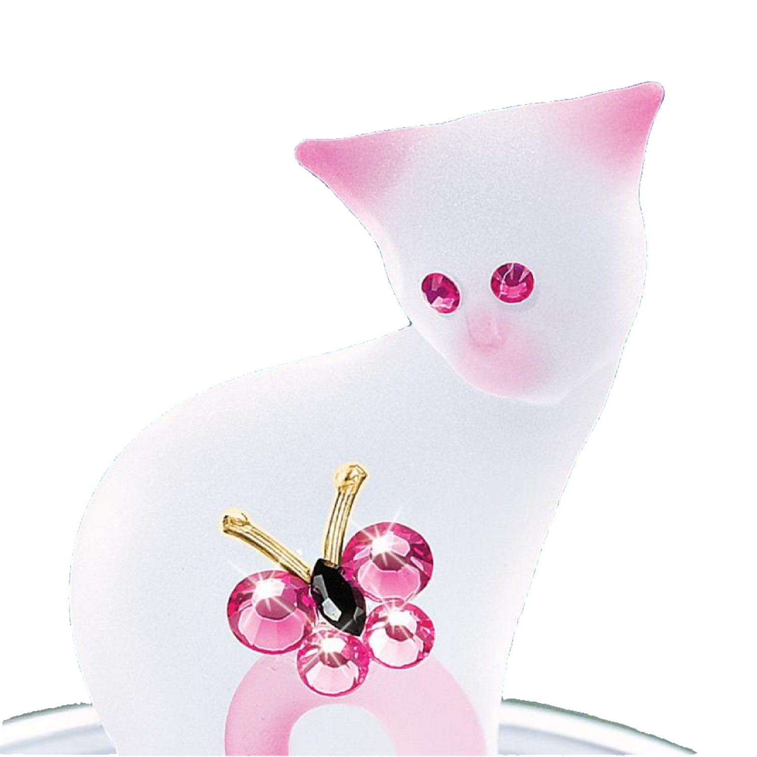Glass Baron Pretty Pink Kitty Figure