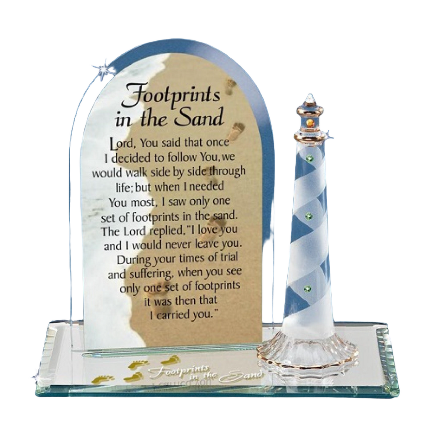 Glass Baron Footprints in the Sand Figurine Plaque