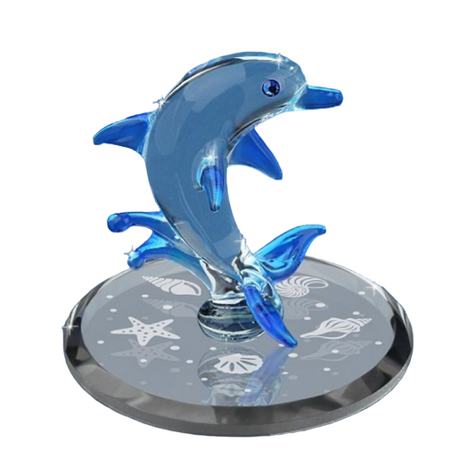 Glass Baron Blue Dolphin Figure