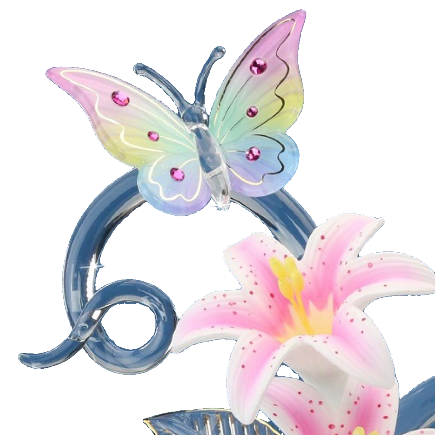 Glass Baron Butterflies, Lily Garden Figure