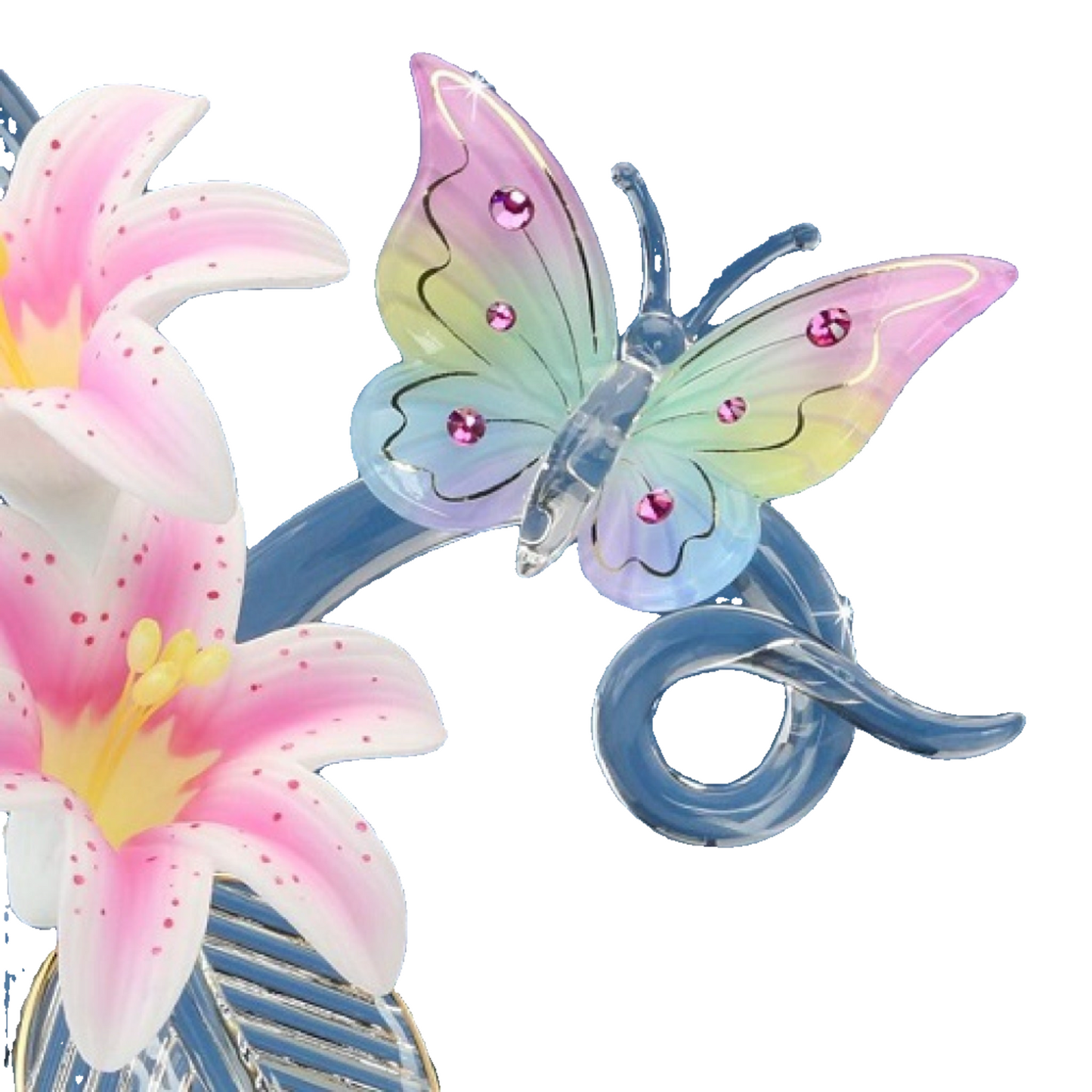 Glass Baron Butterflies, Lily Garden Figure
