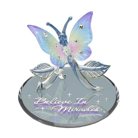 Glass Baron Butterfly "Believe in Miracles" Figure