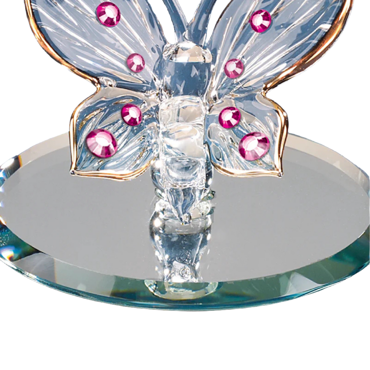 Glass Baron Butterfly, Pink Crystals