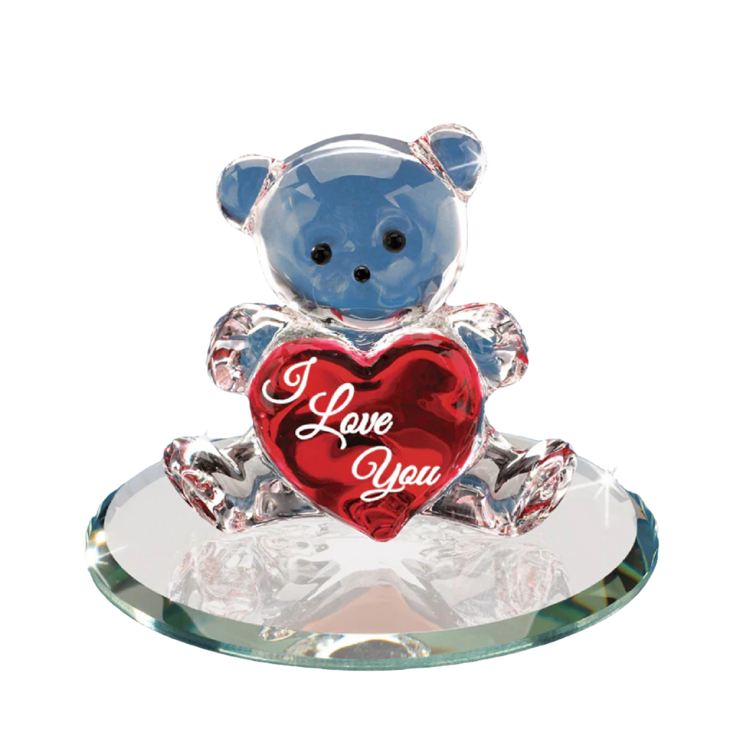 Glass Baron Bear "I Love You" Bear with Heart Figure