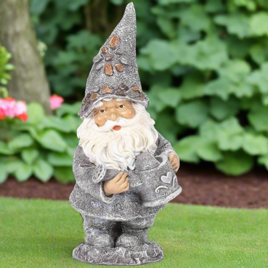 Roman Gnome with Kettle Pebble Garden Statue