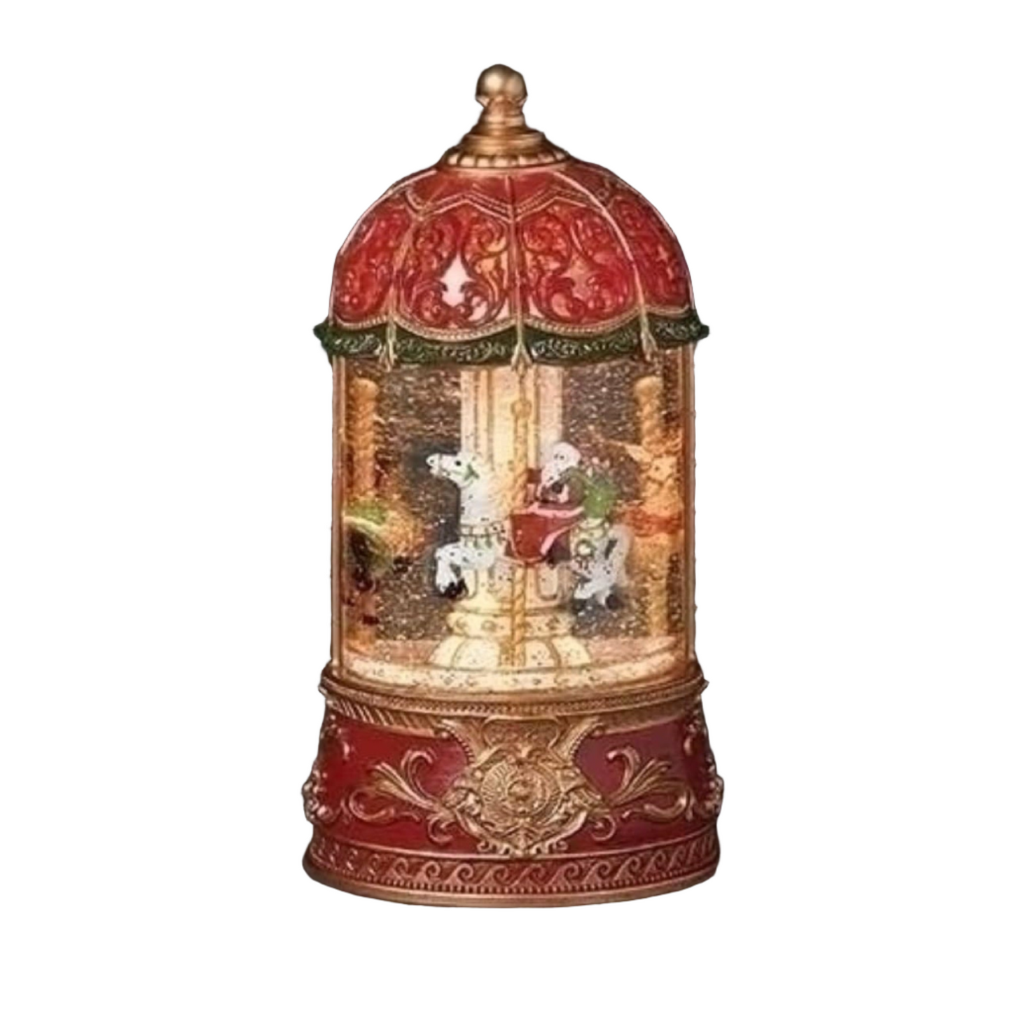 Roman Santa & Reindeer Swirl LED Carousel