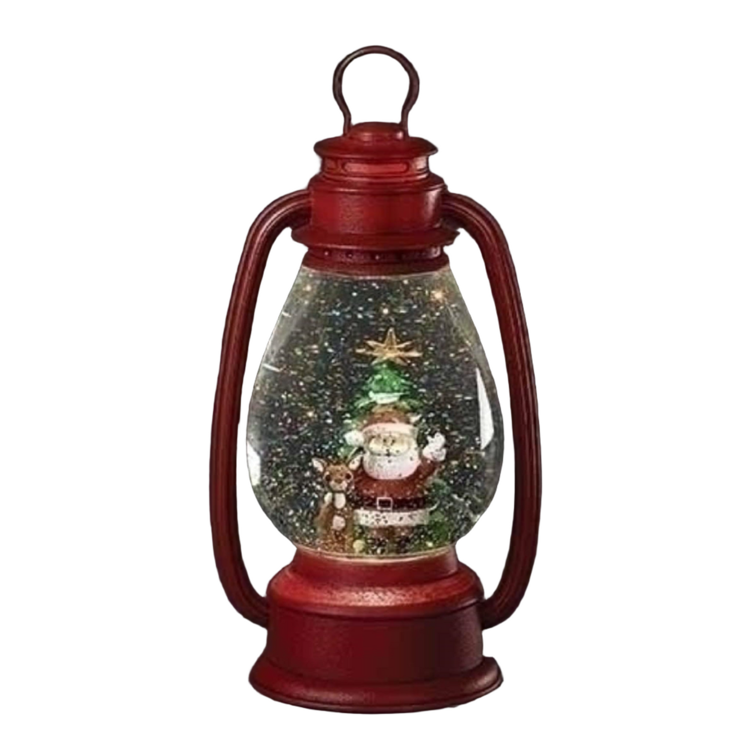 Rudolph With Santa LED Swirl Lantern Christmas by Roman