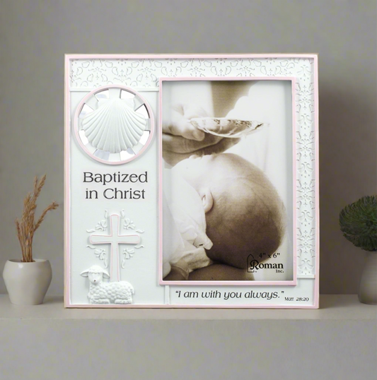 Baptized In Christ Picture Frame - Matthew 28:20 Scripture