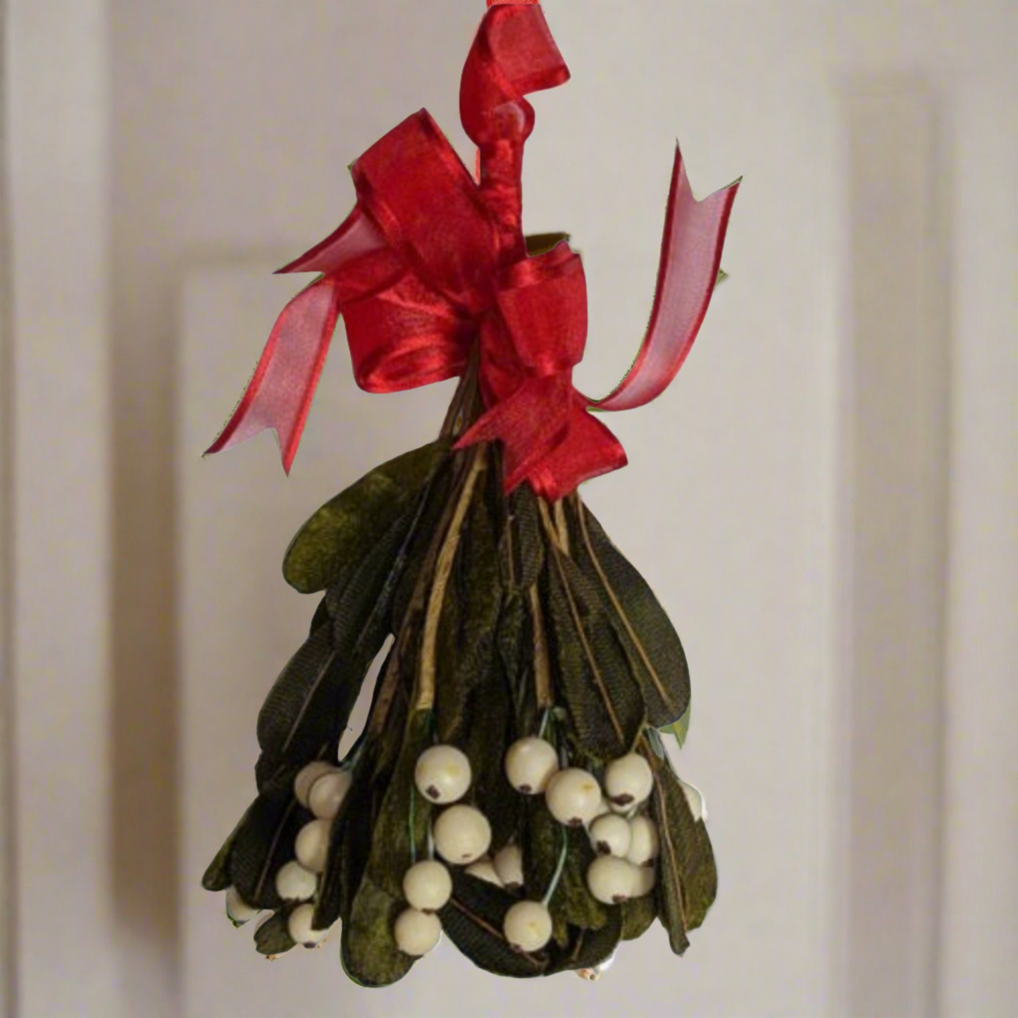 Mistletoe Sprig with Red Ribbon By Roman