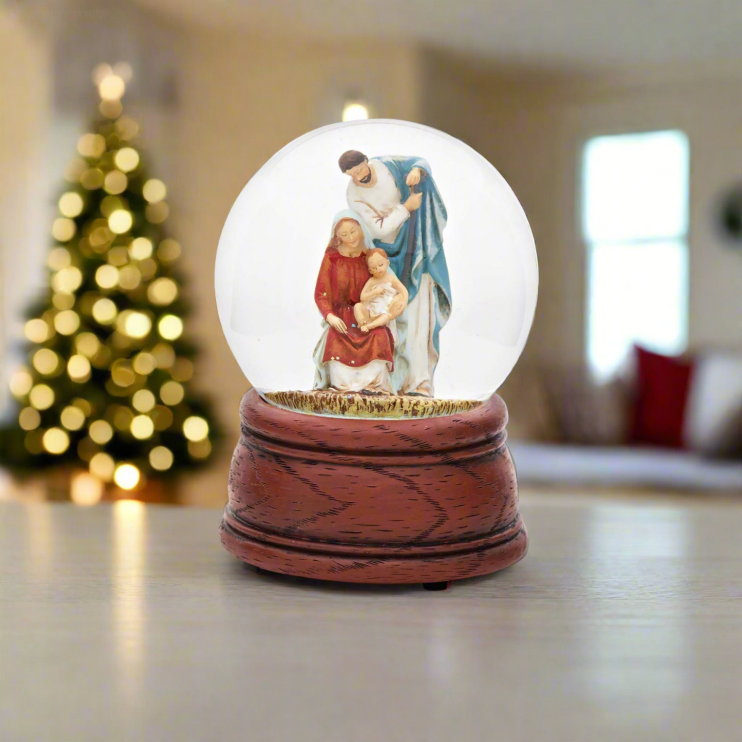 Musical Holy Family Nativity Glitterdome Water Globe