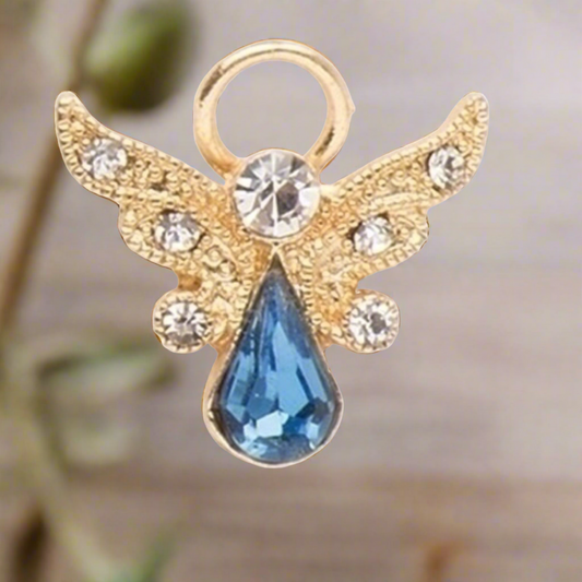 Roman Birthstone Angel Pin December Zircon