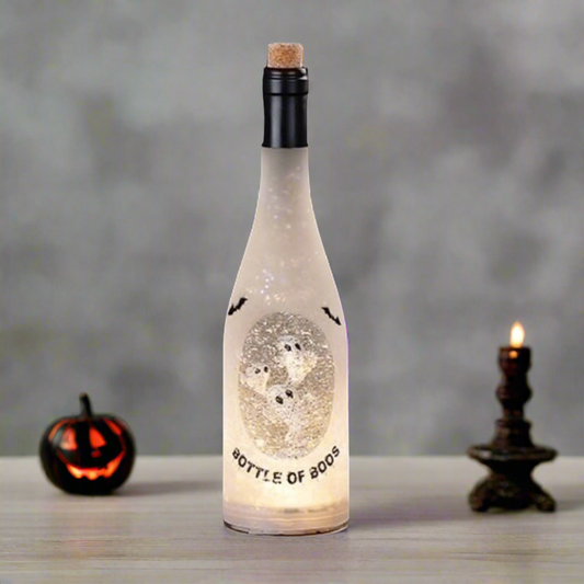 Roman Bottle of Boos Ghosts Light Up LED Wine Bottle