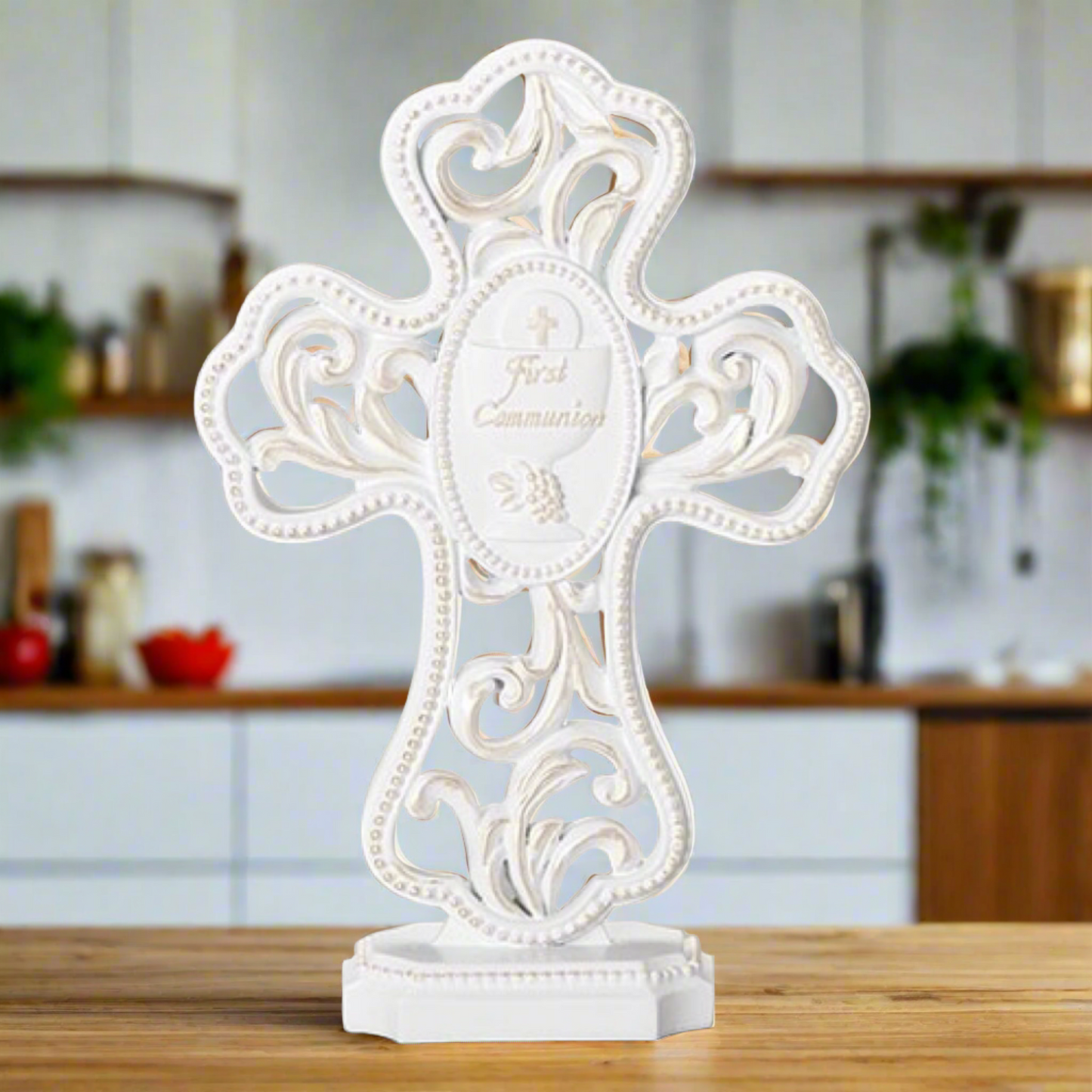 Roman Communion Table Cross White