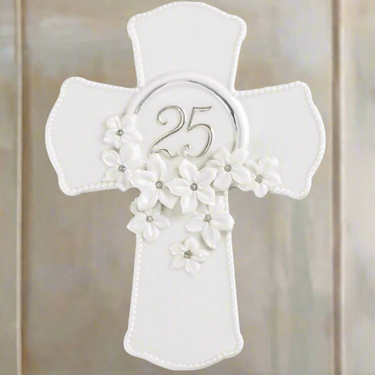 Roman Inc 25th Anniversary Cross Love In Bloom