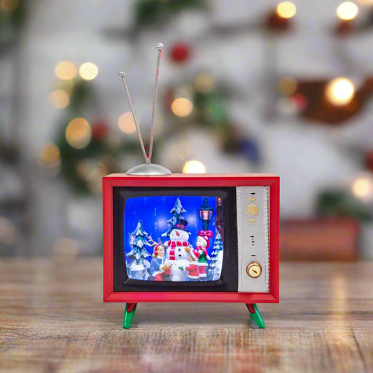 Roman Led Red TV Kids with Snowman Musical Box