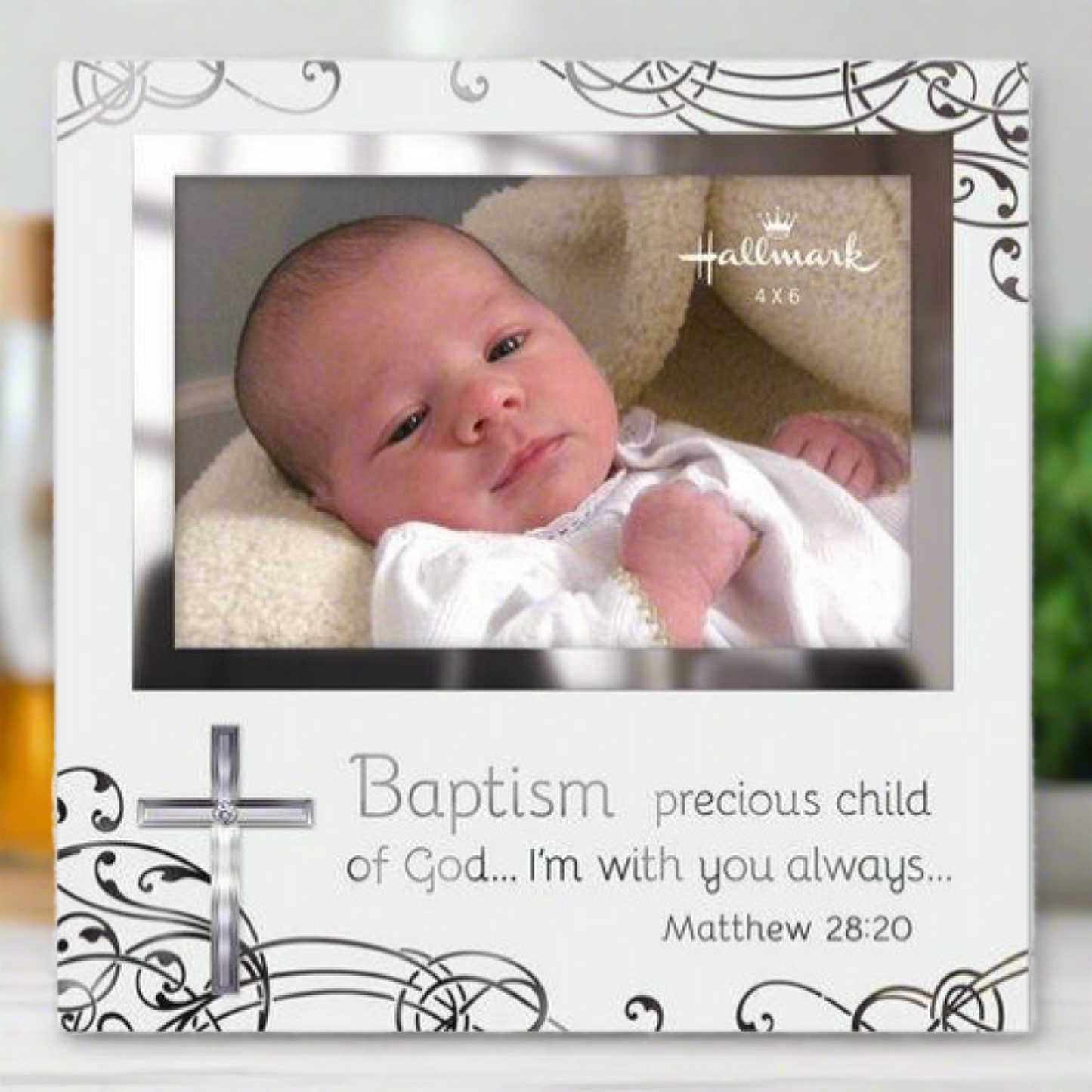 Malden Baptism Frosted Glass Frame 4x6