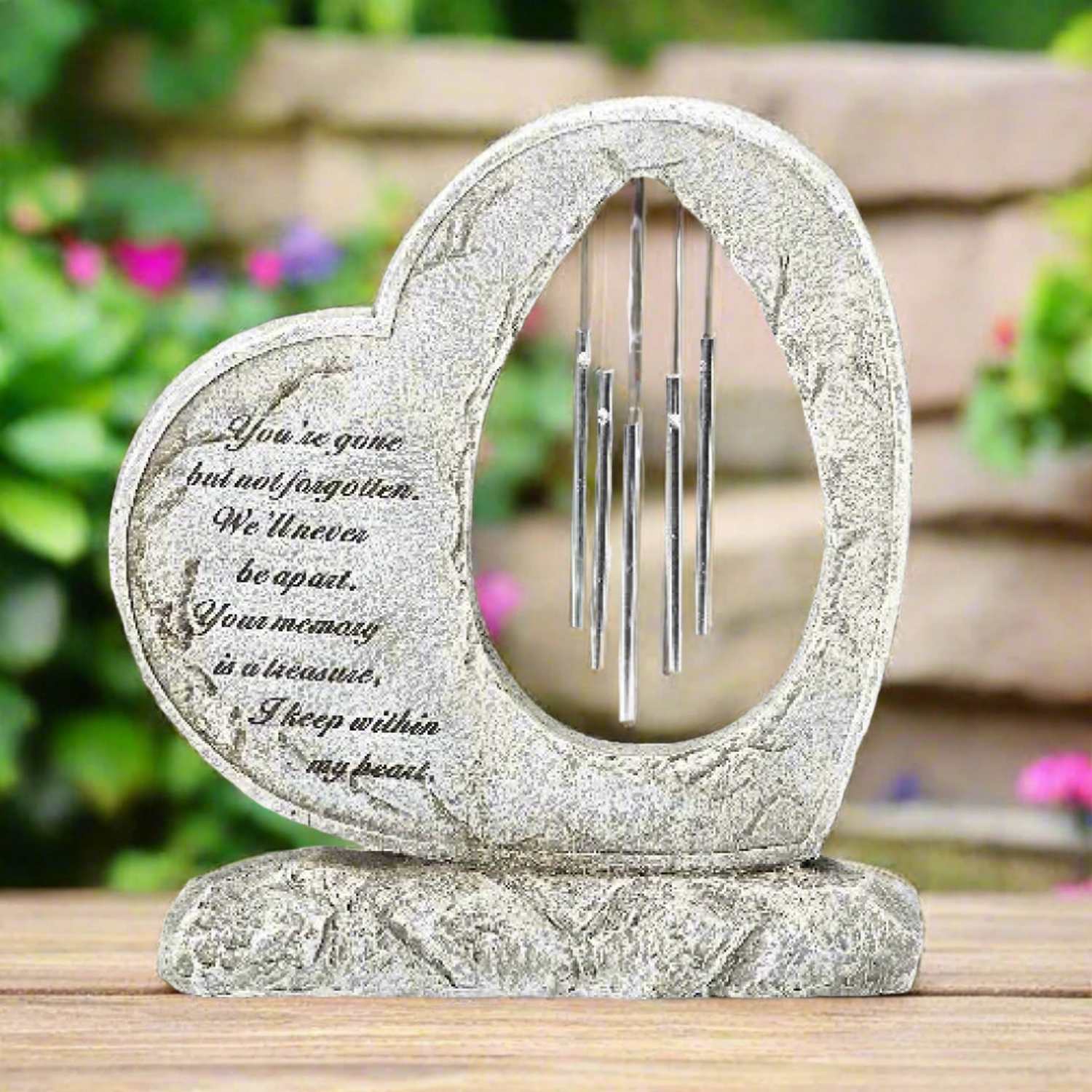 Roman Memorial Heart Garden Wind Chime