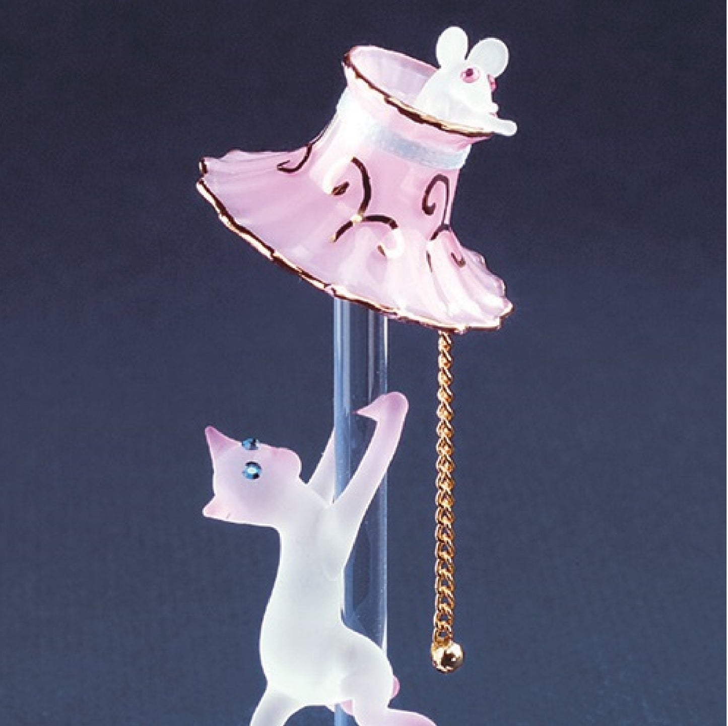 Glass Baron Cat with Lamp Figurine