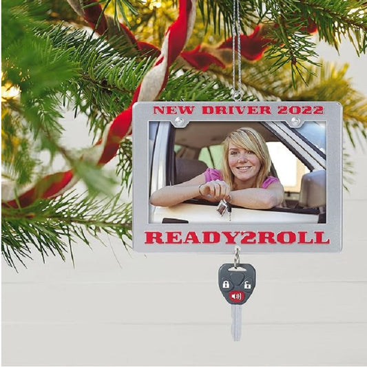 Hallmark Keepsake Christmas Ornament 2022, New Driver Picture Frame