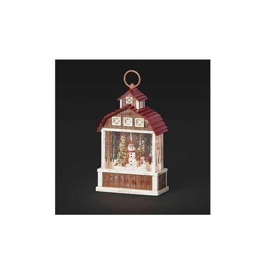 Roman LED Swirl Confetti Light Barn Lantern, Lantern Snow Globe