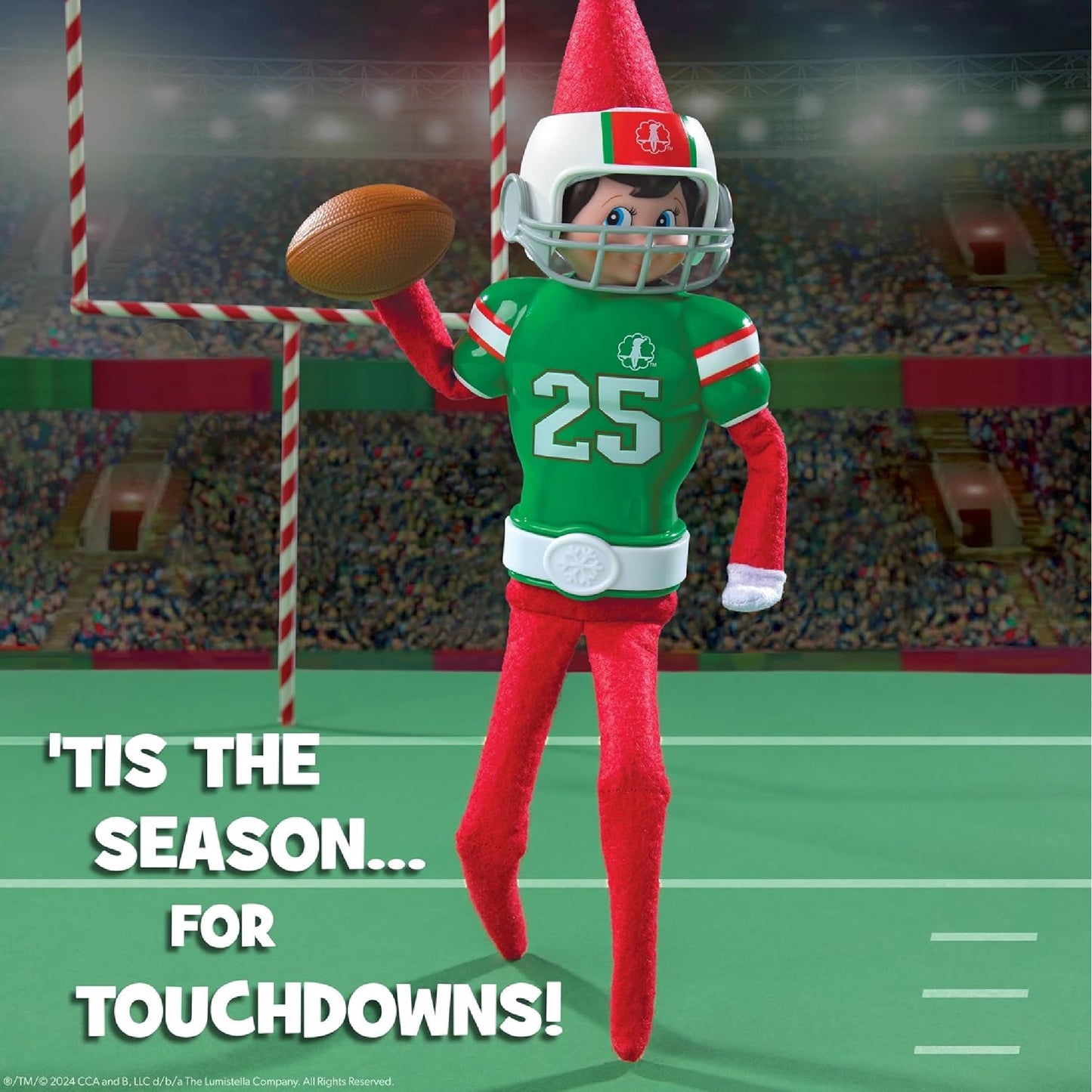 The Elf on the Shelf Claus Couture Touchdown Tidings Set - Help Your Scout Elf Find Their Inner Athlete-Includes Molded Muscle Shirt, elf-Sized Helmet and Mini Football!