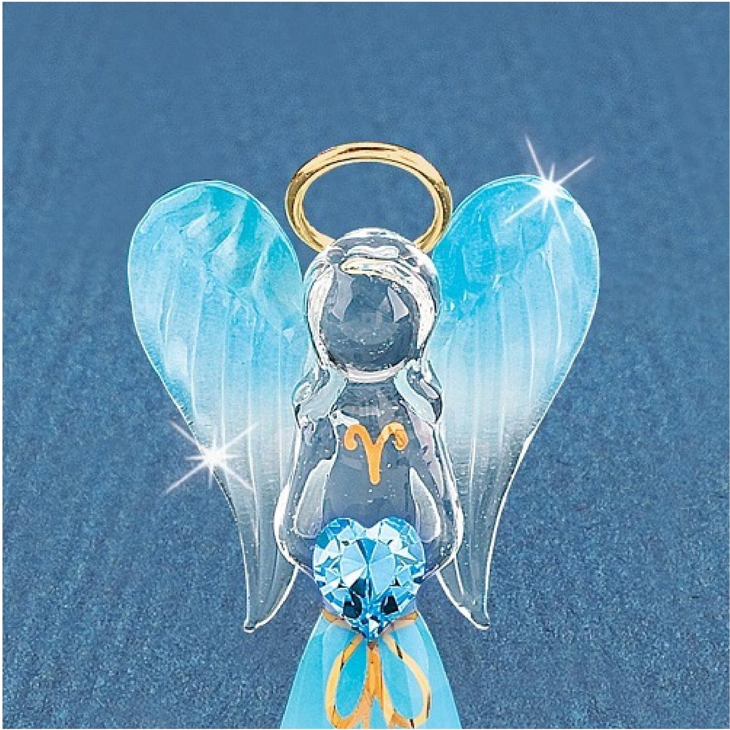 Glass Baron Heavenly Blue Angel Figurine