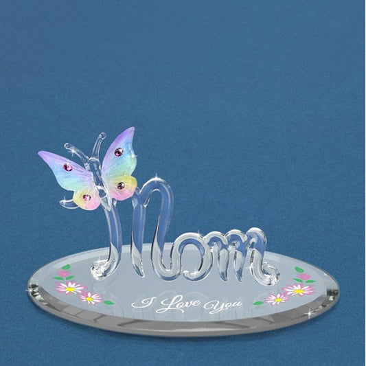 Glass Baron Mom with Butterfly "I Love You" Figure