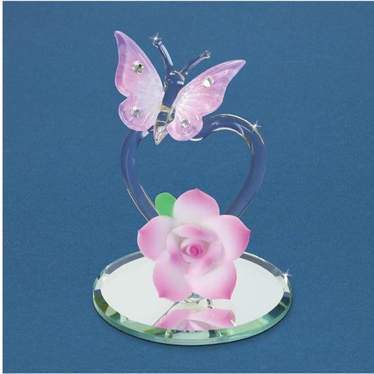 Glass Baron Butterfly Heart Violet Fiogure