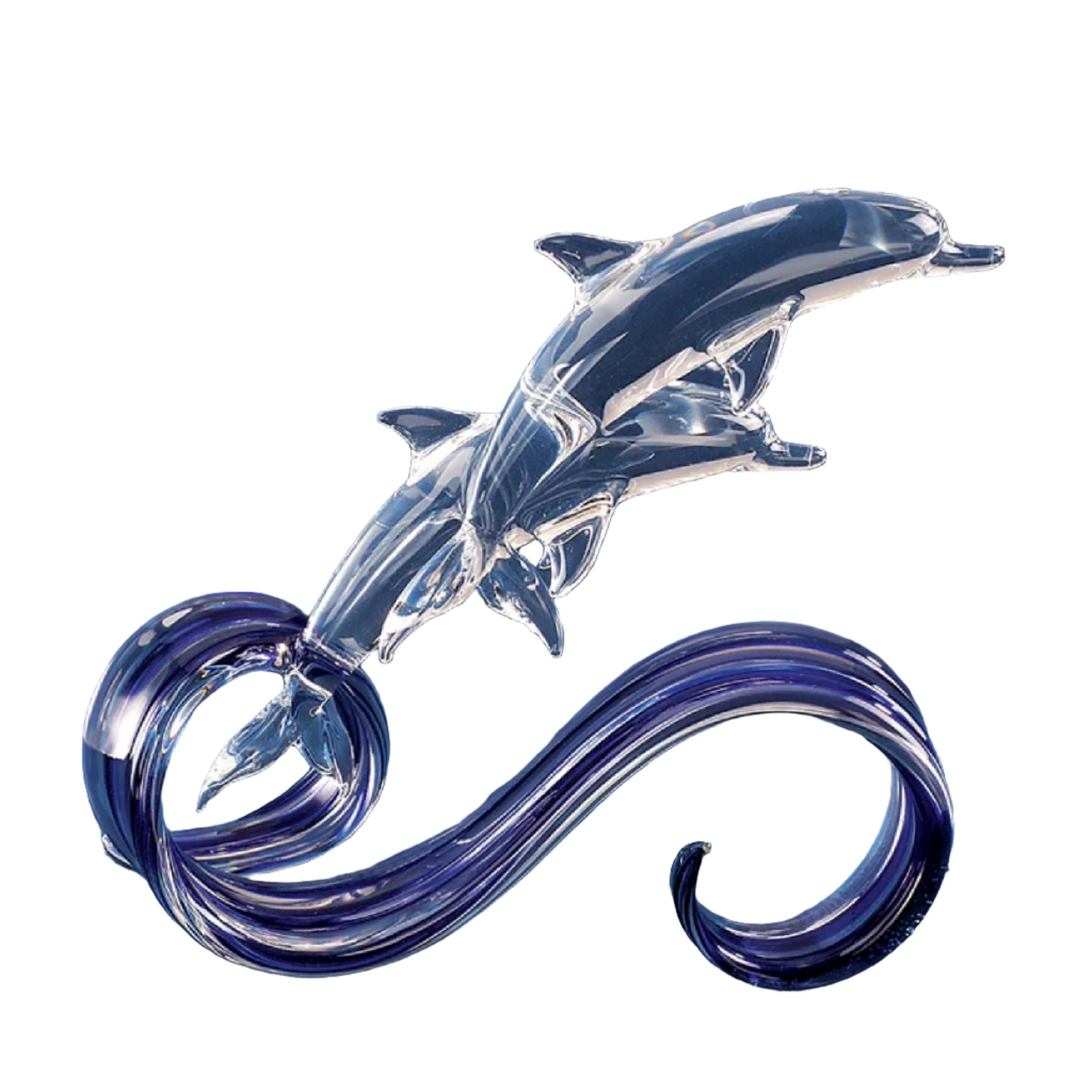 Glass Baron Blue Wave Double Dolphin