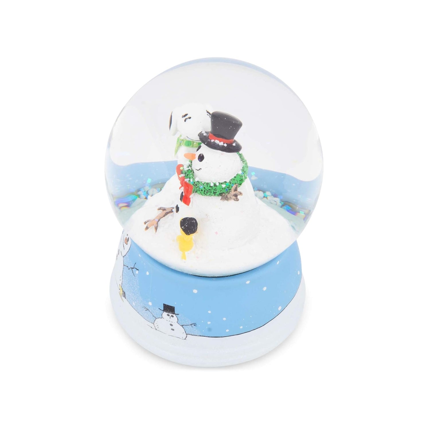 Smiling Snowman Snoopy Dome Tabletop Snow Water Globe