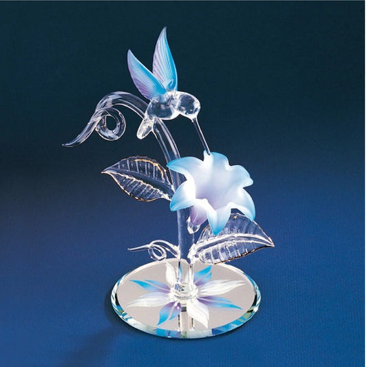 Glass Baron Floral Medium Blue Figure