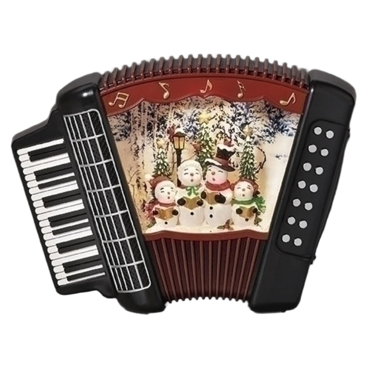 Snowmen Carolers Snowglobe Lighted Swirl Accordion by Roman