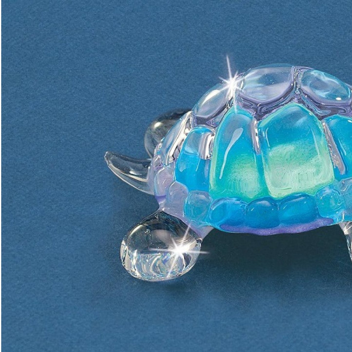 Glass Baron Turtle Figurine - Blue