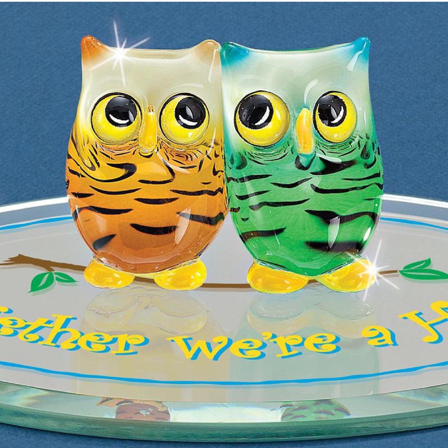 Glass Baron "Together We're A Hoot" Owl Friendship Figurine