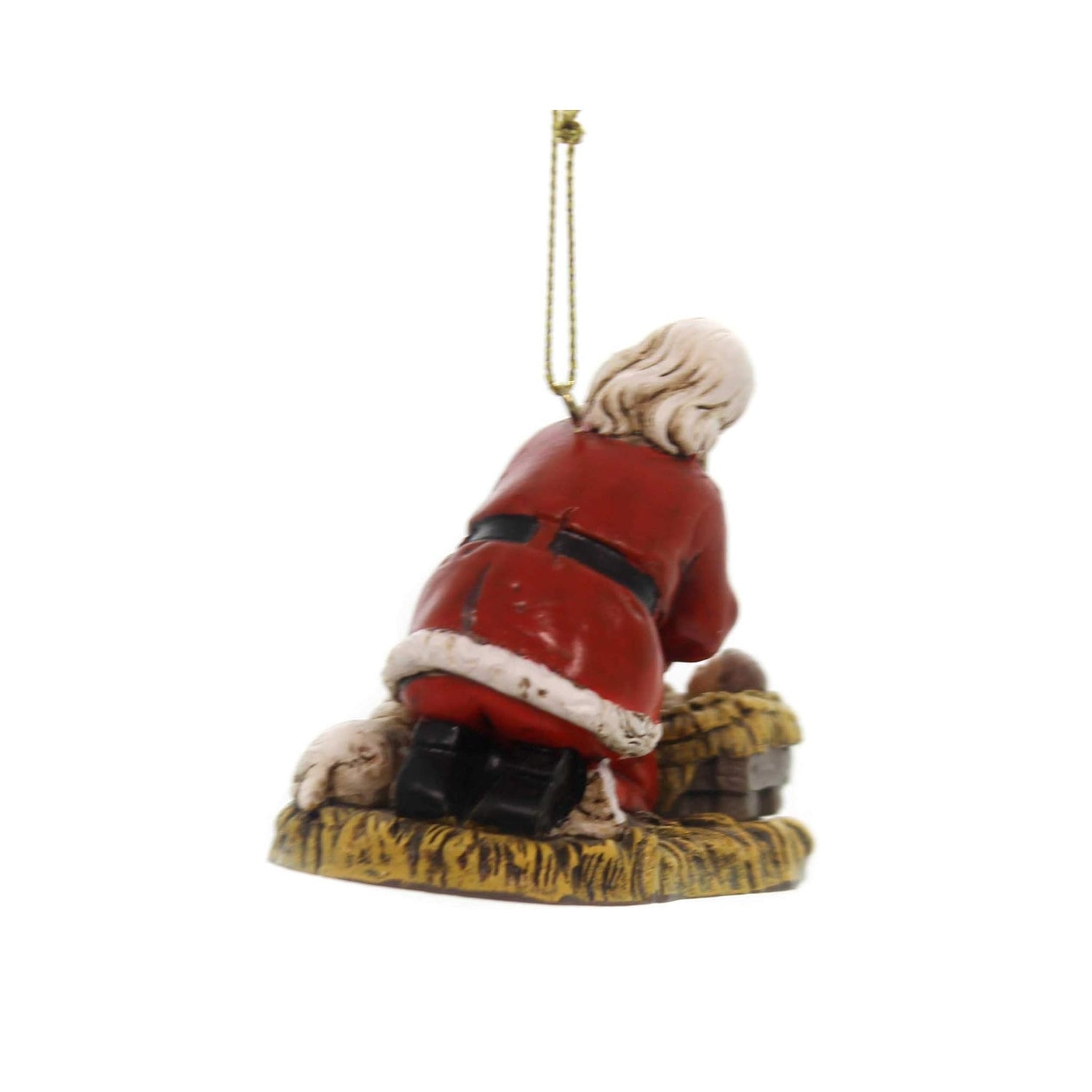 Kneeling Santa with Baby Jesus Ornament