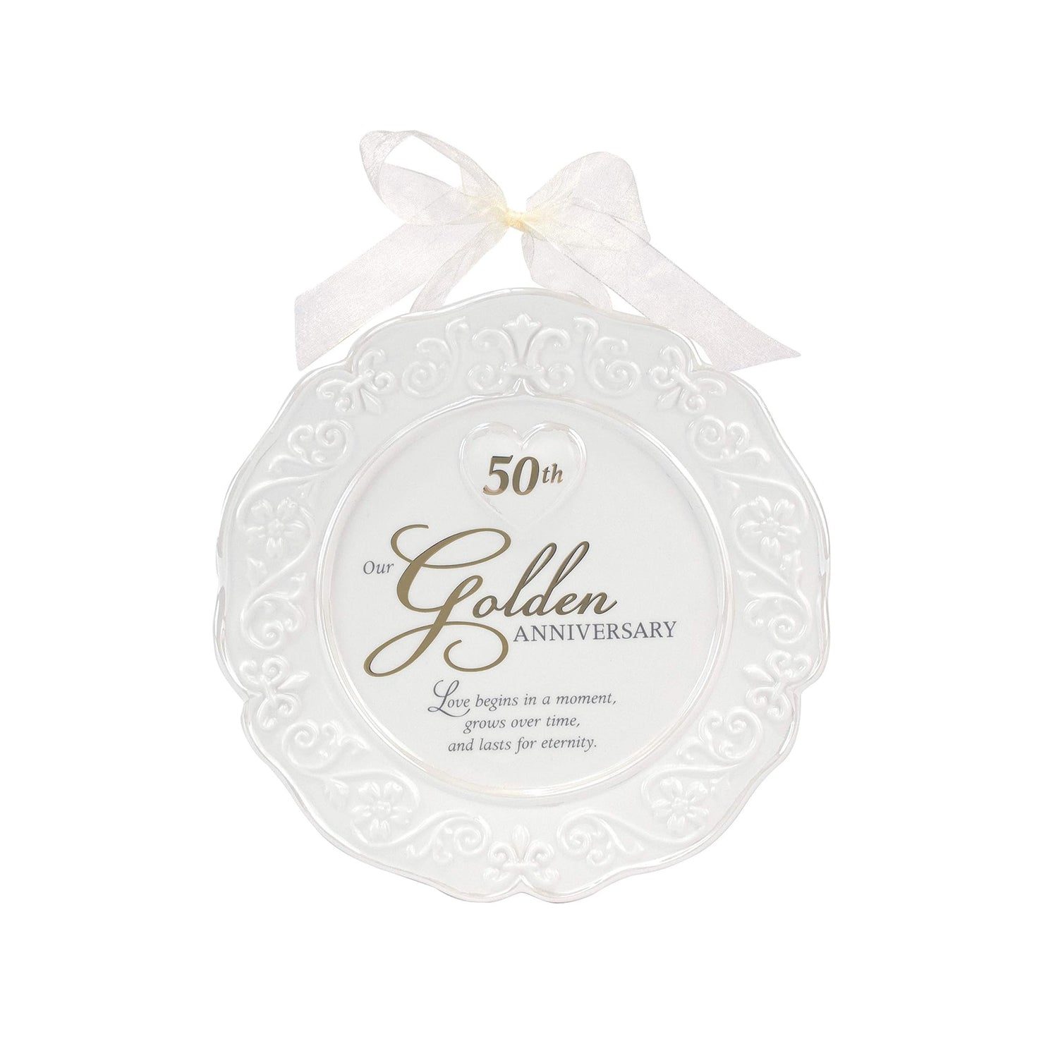 Malden 50th Anniversary Ceramic Plate with Wall Hanging Ribbon