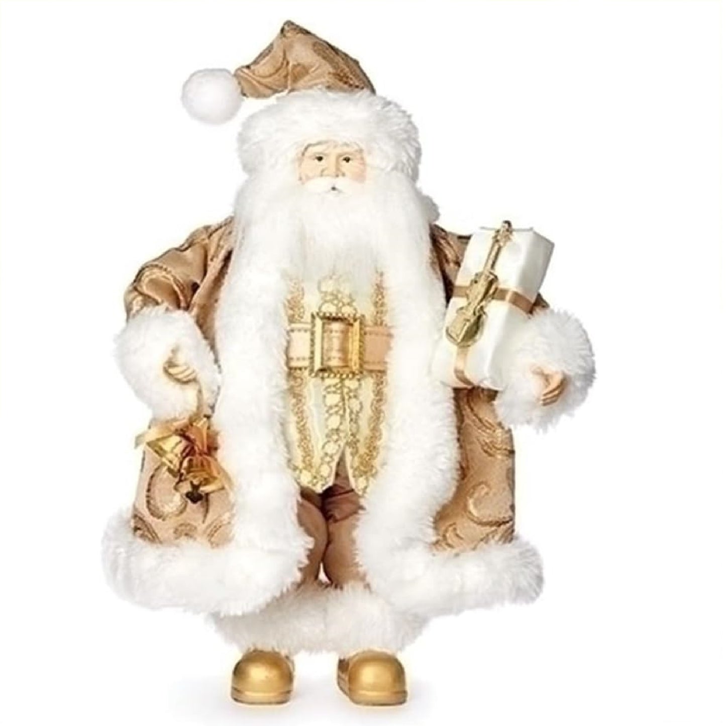 Roman Santa Gold Holding Violin and Bells Figurine, 12-inch Height