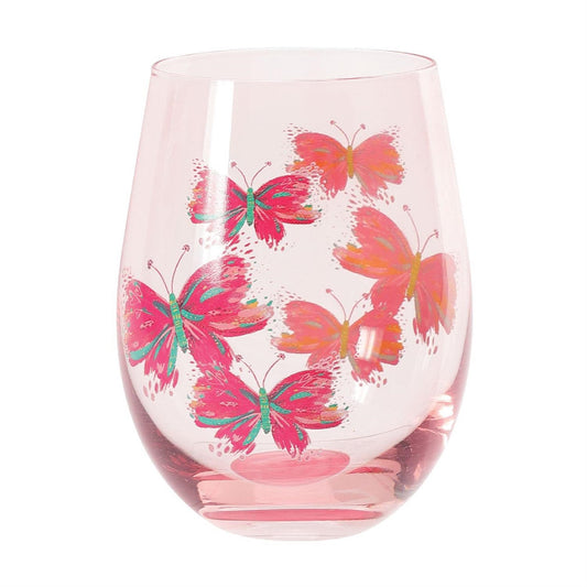 Butterfly Stemless Wine Glass Izzy and Oliver