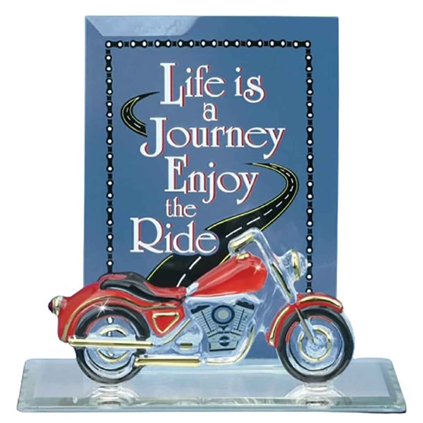 Glass Baron "Life is a Journey" Motorcycle Plaque