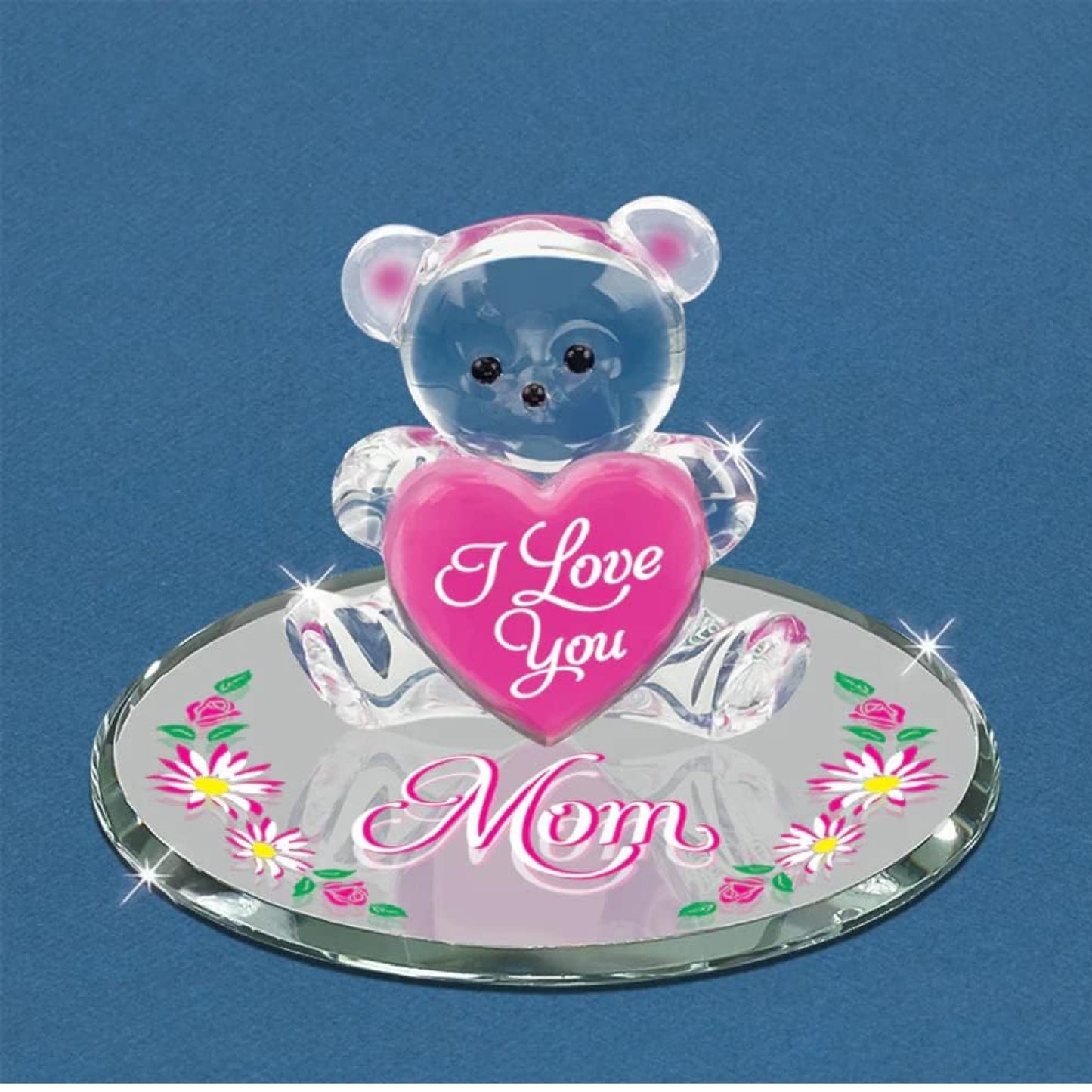 Glass Baron Bear I Love You Mom Figurine