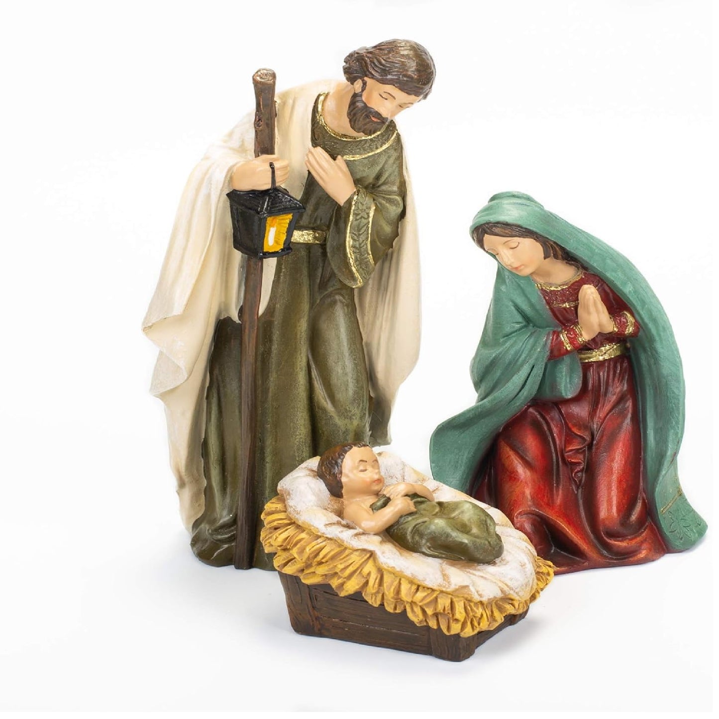 Roman 7 piece Nativity Scene with Stable Backdrop