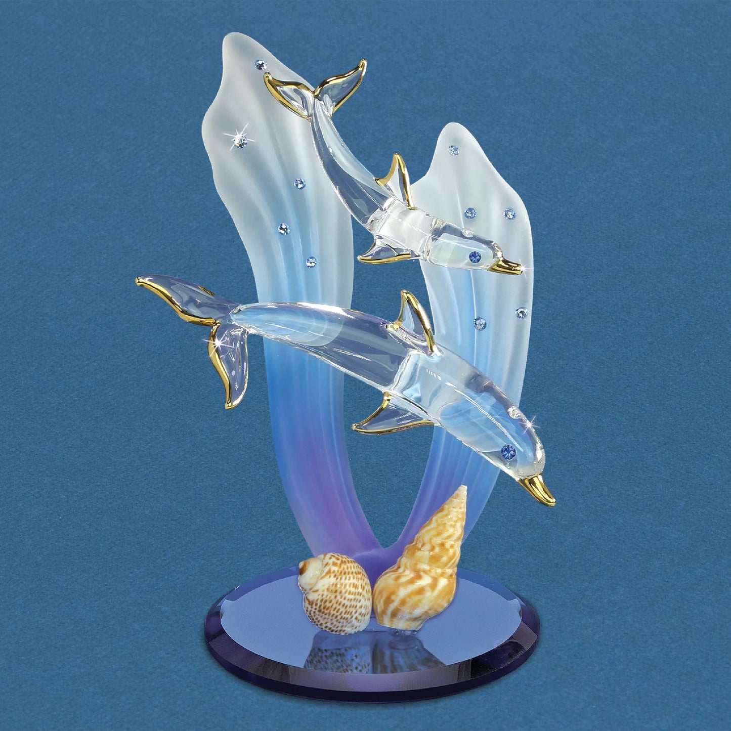 Glass Baron Double Dolphin Figure