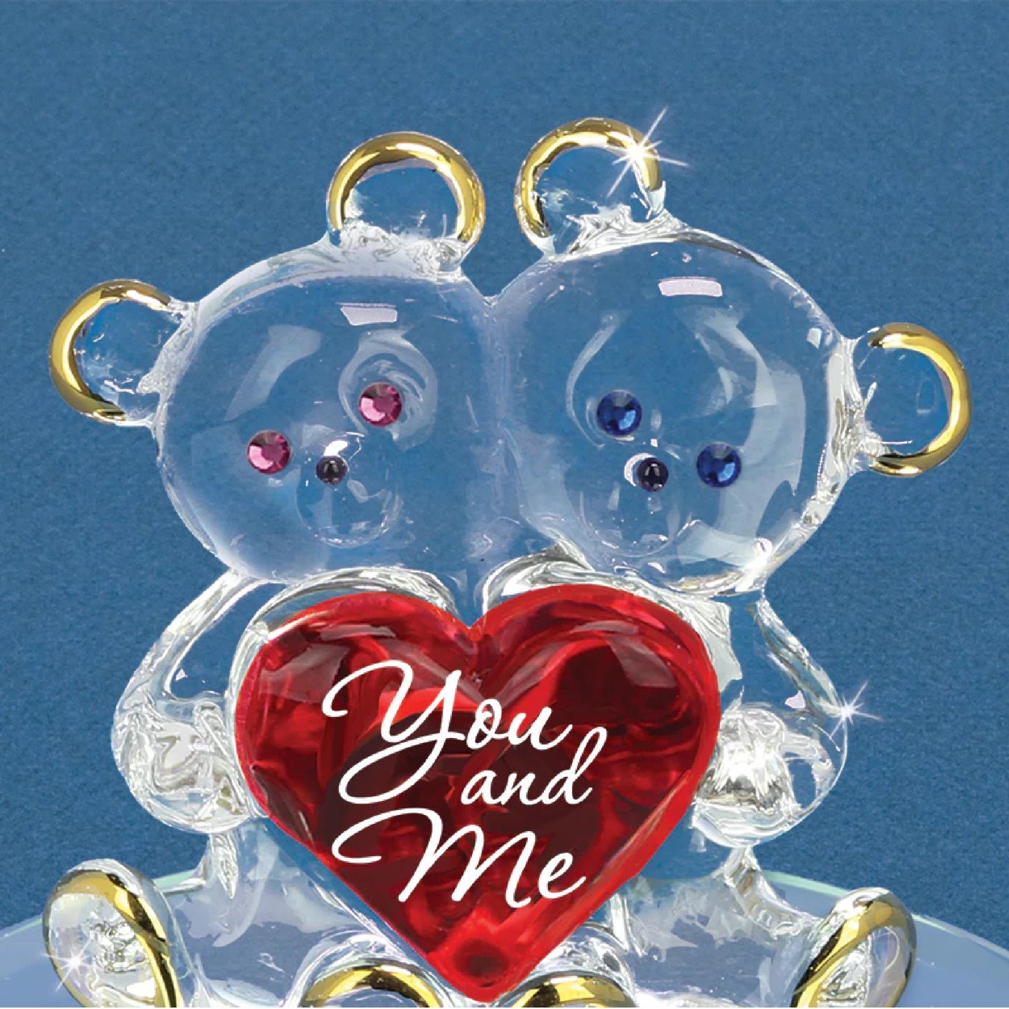 Glass Baron "You and Me" Bear Pair Figure