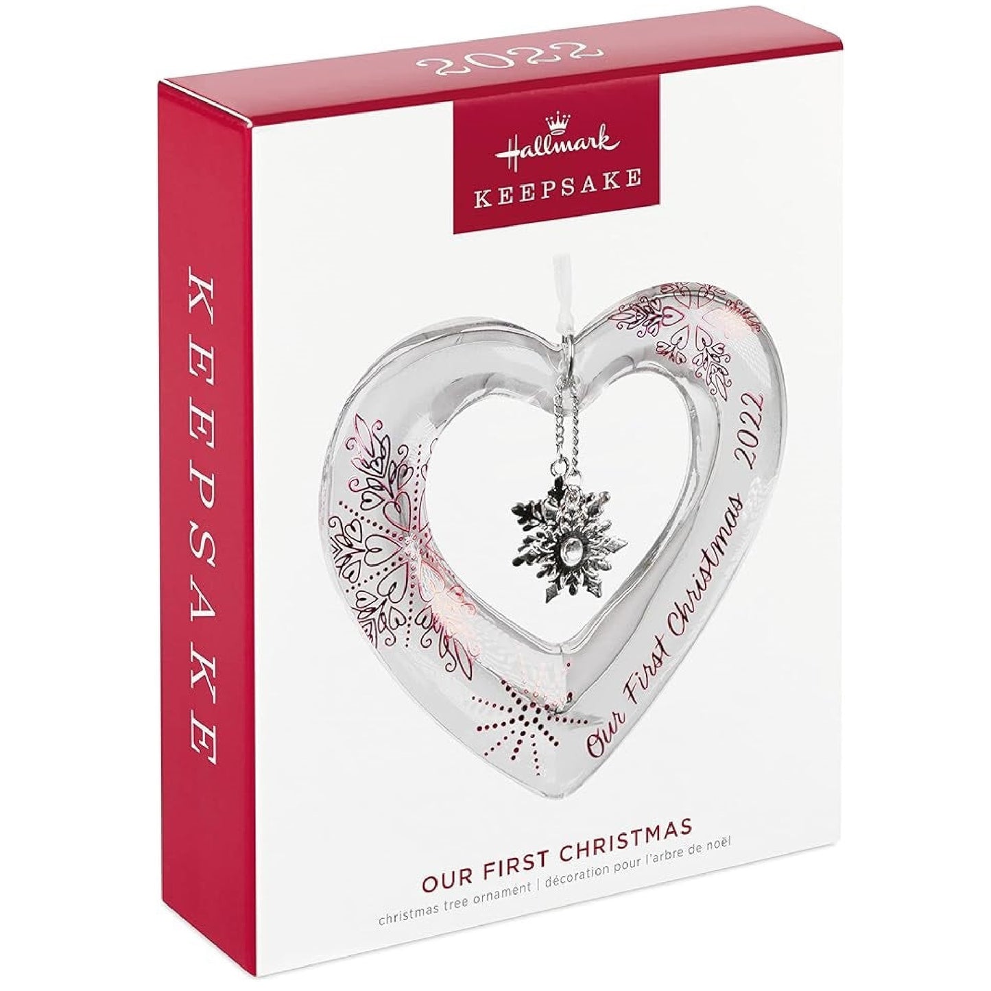 Hallmark Keepsake Christmas Ornament 2022, Our First Christmas Glass Heart