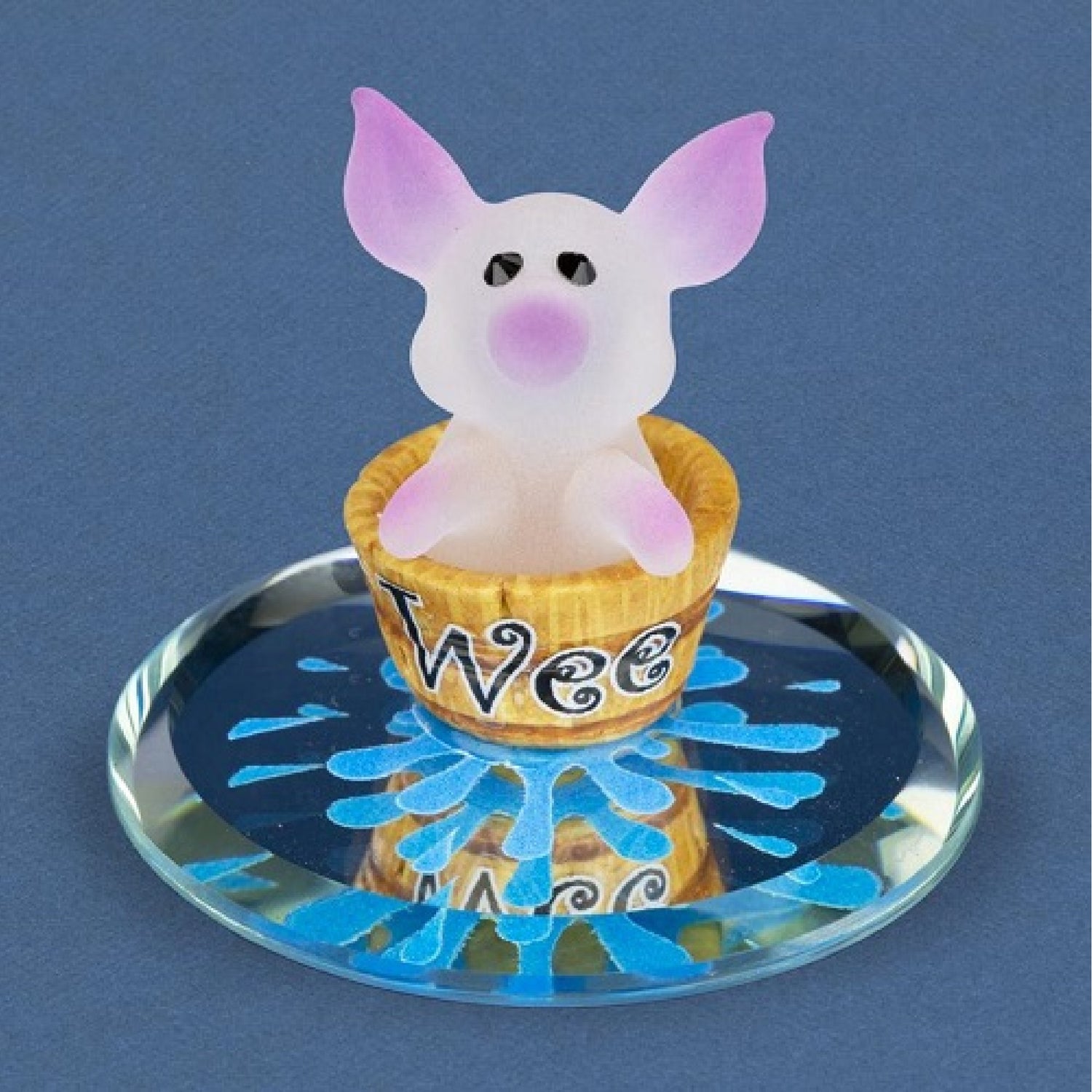 Wee Pig Glass Figurine by Glass Baron Figure